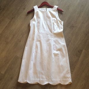 Southern Tide Scallop Charleston Dress White
